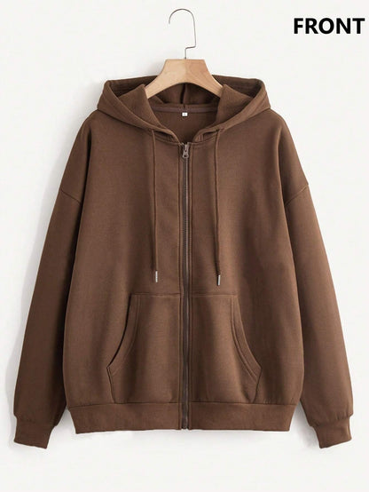 TAGAS Woman Printed Kangaroo Pocket Drawstring Hoodie with Zipper || Zip Up Hoodie || Sweatshirt ||Woman Hoodie|| Women Sweatshi
