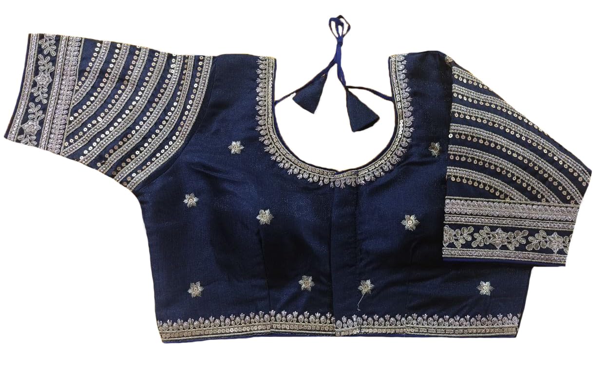 Vihu Fashion WomenS Blouse Readymade Blouse Embroidery Multi Coding Gold Thread Indian Ethnic Designer Stitched WomenS Readyma