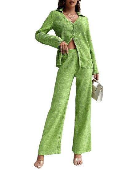 Greciilooks Co Ord Set For Women Stylish | Trendy Poly Lycra Textured Blend Pajama Set | Trendy Korean Winter Travel Outfit | Li