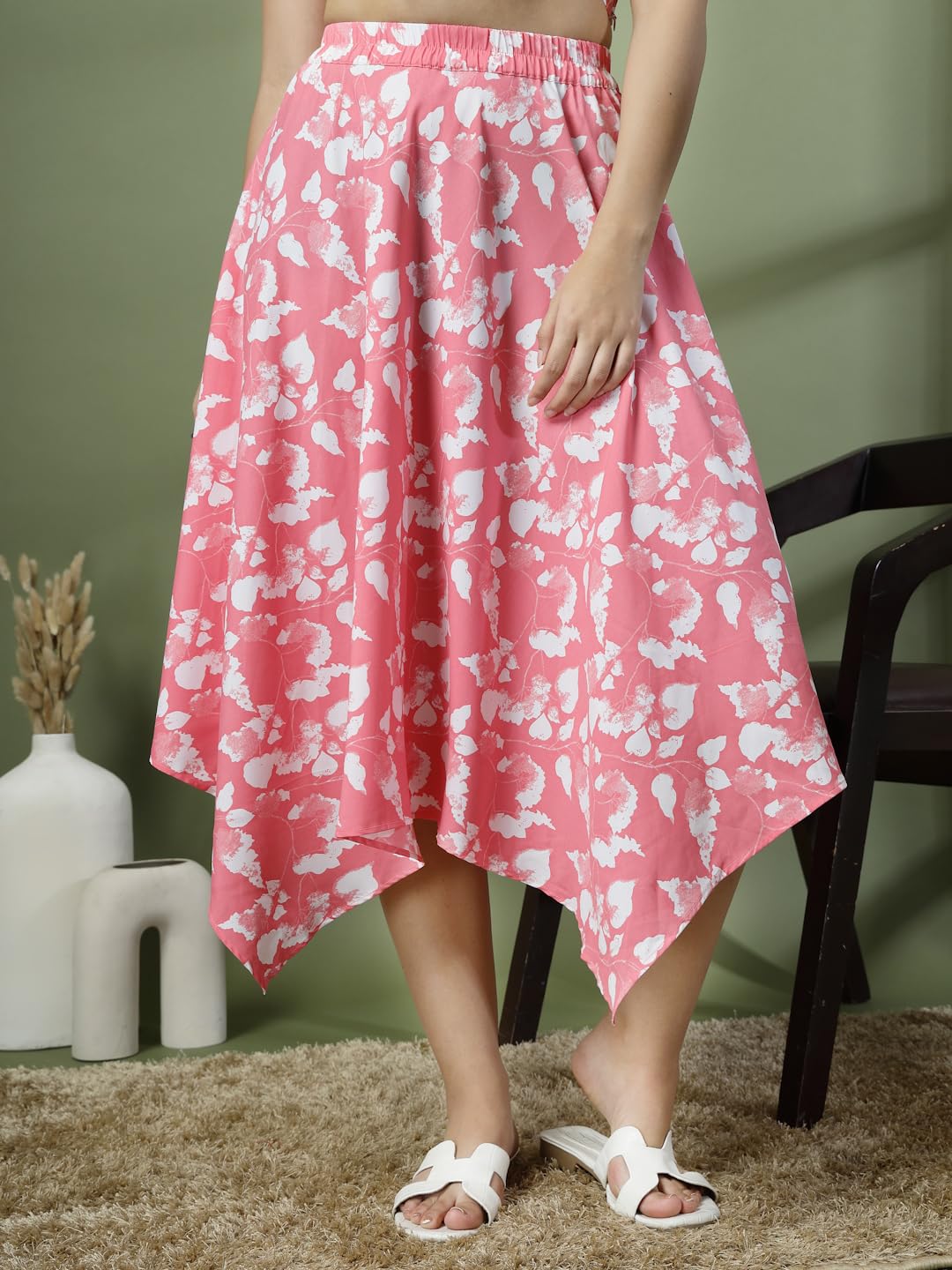 OOMPH! Long Skirts for Women Pink - msk174