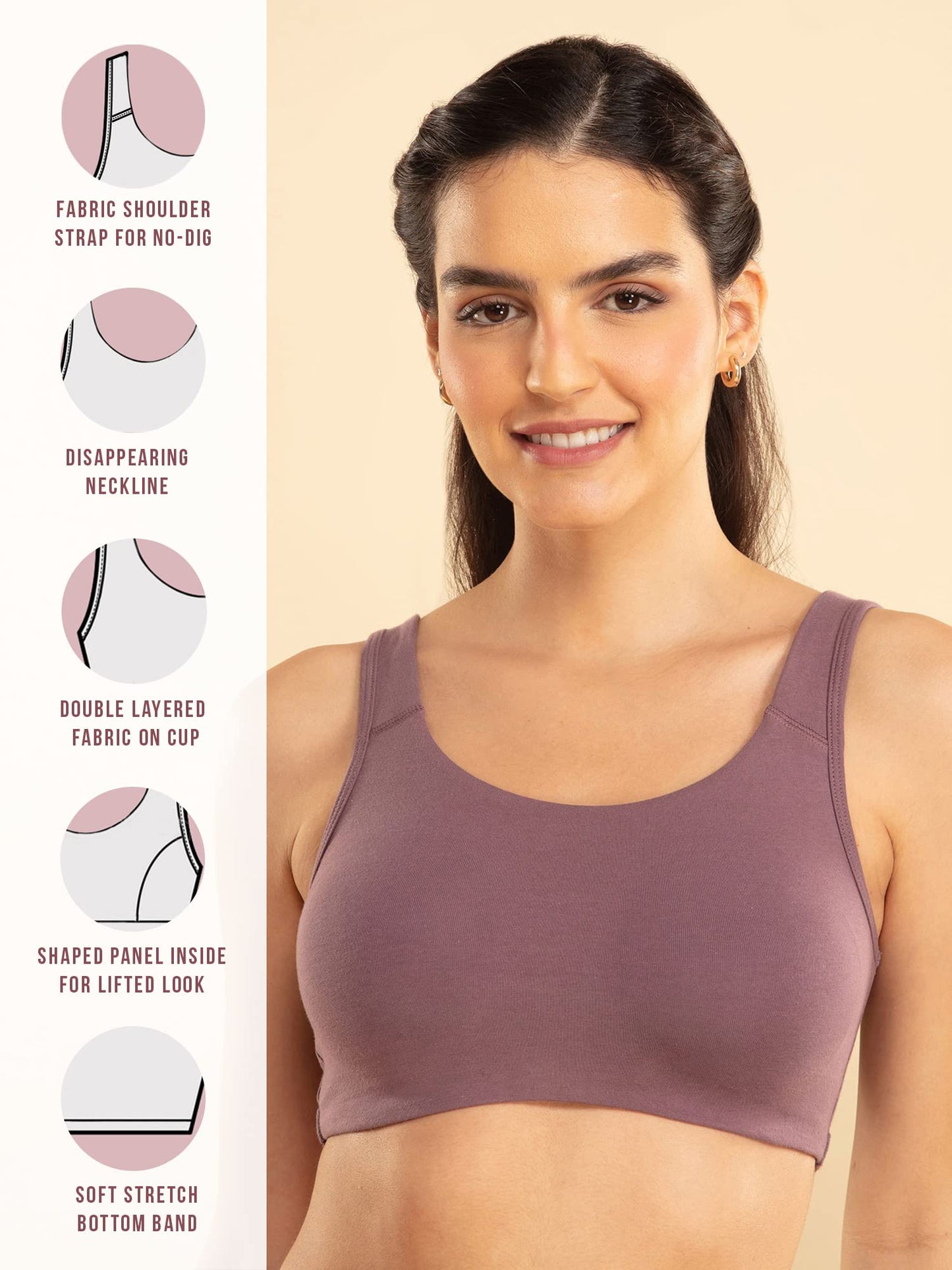 NYKD Soft Cup Easy Peasy Slip On Everyday Bra for Women, Wireless, Full Coverage, Support Shaper, Non Padded Sports Bra Bra, NYB