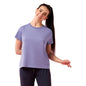 Enamor Womens Solid Relaxed Fit T-Shirt (E306_Chalky Violet Mel