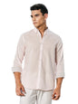 Thomas Scott Mens | Linen Blend | Solid | Button Down Collar | Premium Cotton Linen Blend | Full Sleeve | Casual Shirt for Men