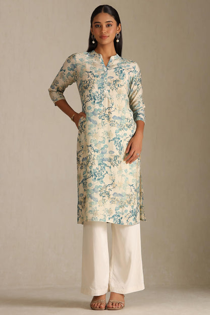 Soch Womens Muslin Floral Straight Kurta (CWA5KU61426_Teal