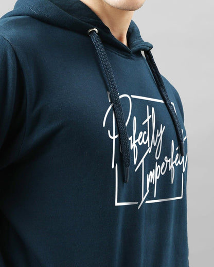 ADRO Mens Cotton Neck Hooded Sweatshirt (H24-FECT-SB_Teal