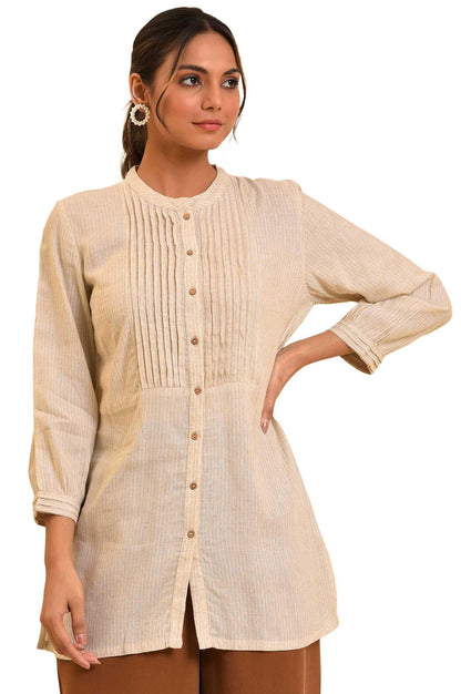W for Woman Womens Regular Fit Top (23FEW30615-830047_Beige