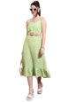 Ketch WomenS Polyester Drop-Waist Midi Dress (Khj6000477_Lime Green