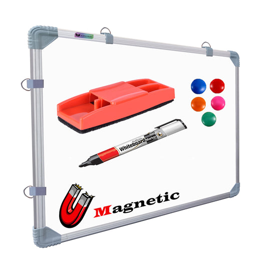 Eduway (Magnetic) 2X3 Feet White Board With (Marker, Duster And Magnets) | Ideal Use For Home, Office, Kids With Sliding Hanging