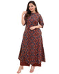 ANNI DESIGNER Women's Cotton Blend Printed Straight Kurta with Palazzo