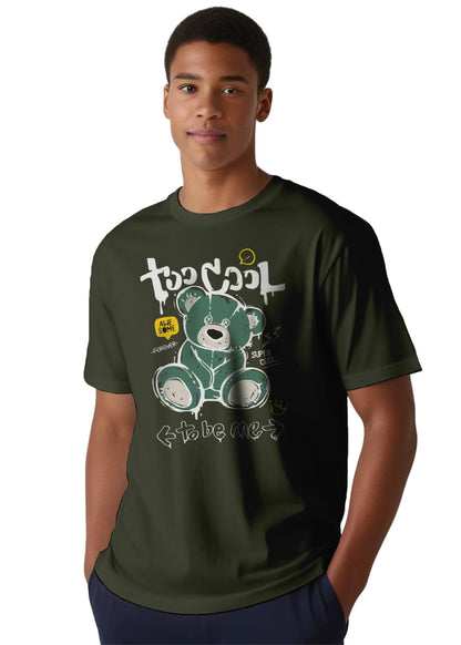 Peppyzone Mens Regular Fit T-Shirt (PZ-RT-Teddy1620_Olive2
