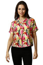 Allen Solly Women Printed Casual Cotton Short Sleeve Stretch T-Shirt
