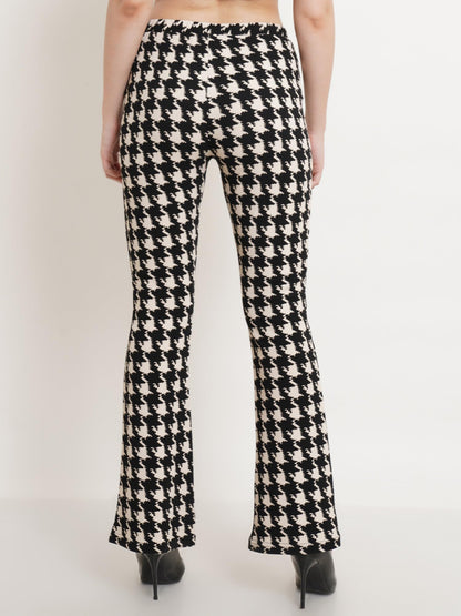 POPWINGS Casual Multi Colour Floral Print Bootcut Trouser for Women || Pull On Trouser for Women || Latest Stylish Western Regul