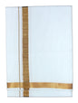 PRAKASAM COTTON Mens Cotton blended White Jari Single Dhoti/Lungi (1.28X2.00 mtrs)- Pack Of 1 (Gold Zari Dhoti)