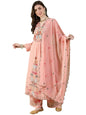 Fashion Basket Georgette Straight Floral Plazzo Kurta Set Peach