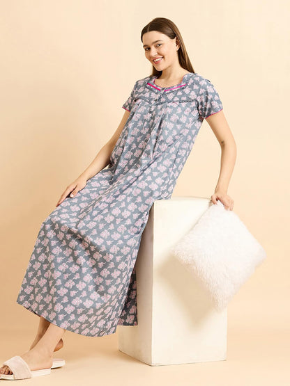 Sweet Dreams Women Printed Night Dress