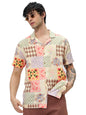 The Souled Store Spade Men and Boys Collared Neck Button Front Multicolor All Over Printed Cotton Half Sleeve Shirts