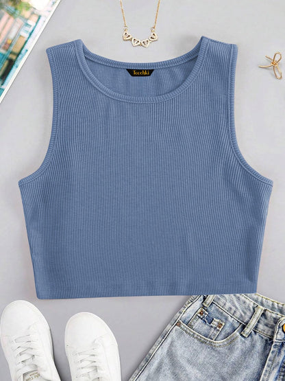 Toochki Tops for Woman | Spandex Top | Crop | Short | Western | for Jeans | Sleeveless | Stretchable | Light Blue