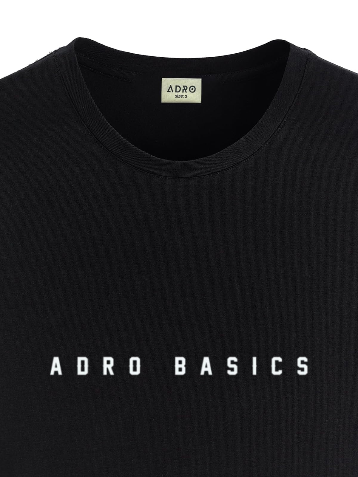 ADRO Men's Solid Regular Fit T-Shirt (RN24-AR2-BL_Black