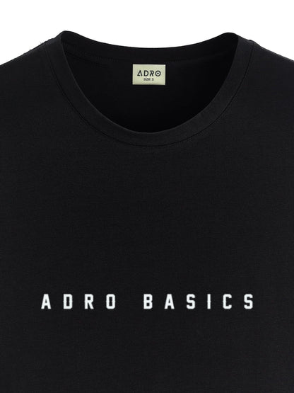 ADRO Men's Solid Regular Fit T-Shirt (RN24-AR2-BL_Black