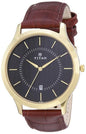 Titan Quartz Analog With Date Black Dial Brown Leather Strap Watch For Men - Nt1825Yl01