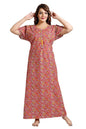 Fabme WomenS Cotton Printed Nightwear Nighty - Dark Pink