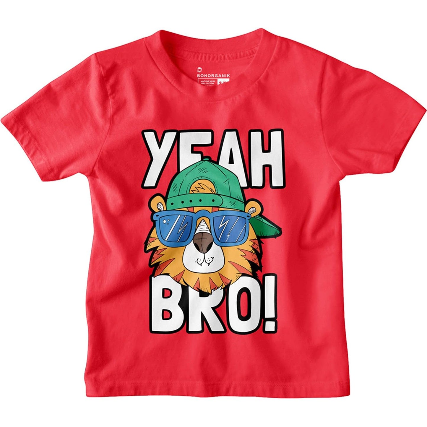 Bon Organik Boys Regular Fit T-Shirt (BON12199_Red
