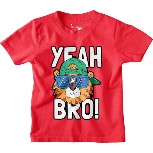 Bon Organik Boys Regular Fit T-Shirt (BON12199_Red