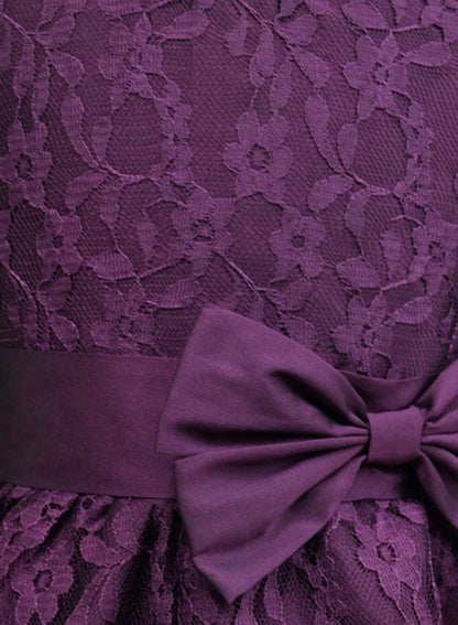 A.T.U.N. Girls Double Bow Dress Wine