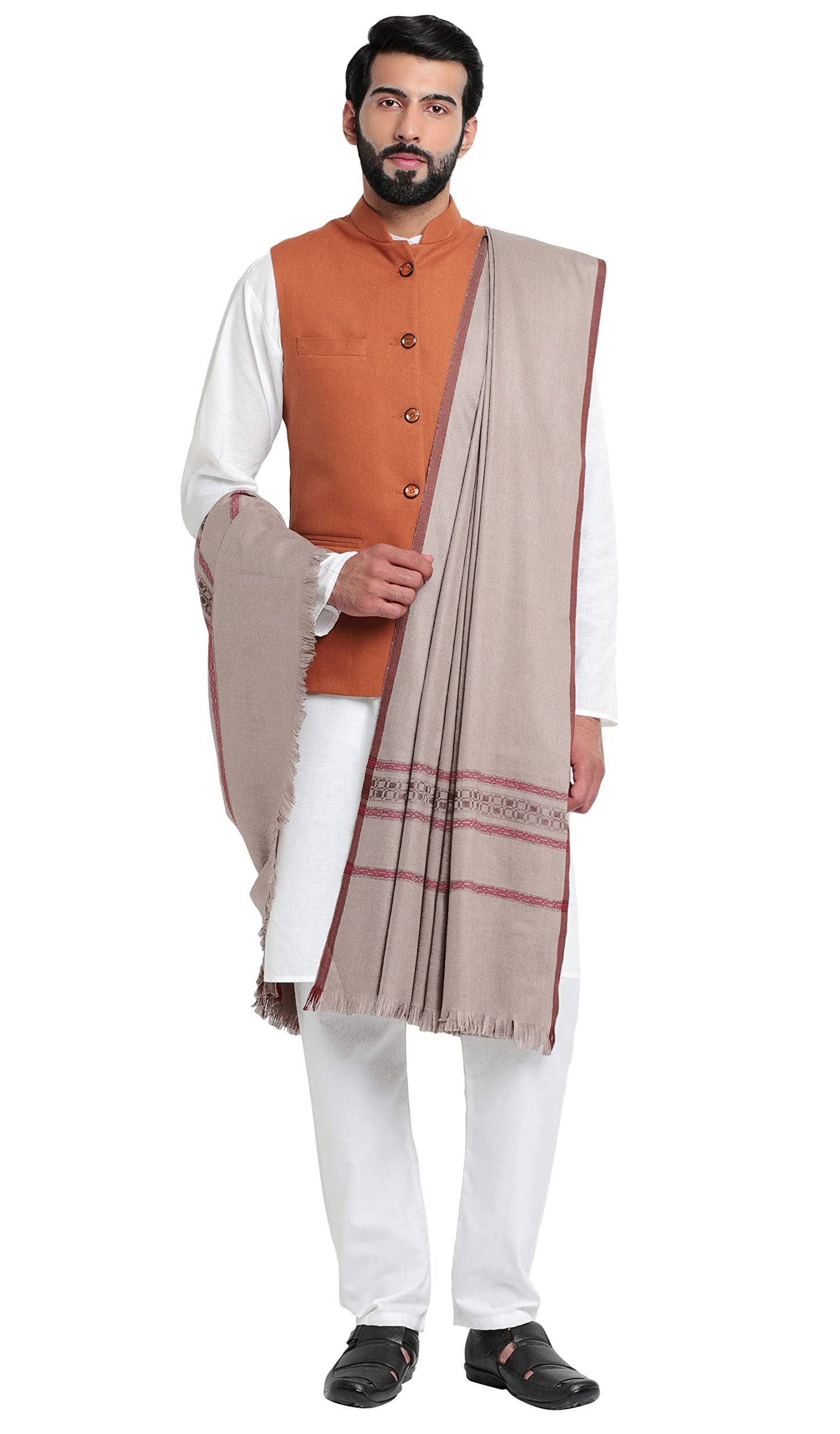 Weavers Villa MenS Wool Stole, 115Cm X 225Cm