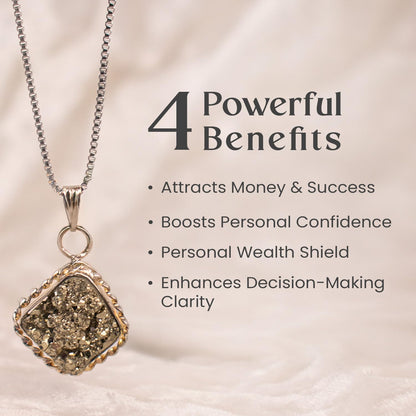Astrotalk Raw Pyrite Pendant | Stone of Wealth, Confidence & Clarity | Pyrite Pendant for Women | Best Gift Items for Women | Spiritual Jewellery