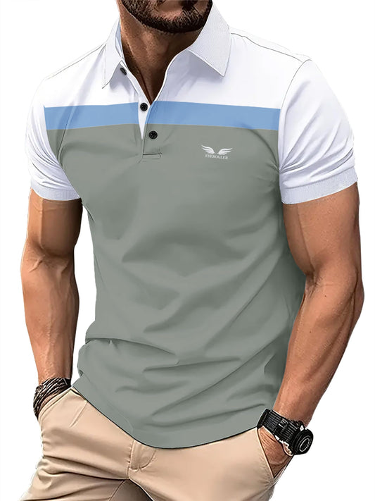 Eyebogler Mens Cotton Blend Polo Neck Half Sleeve Printed Tshirt