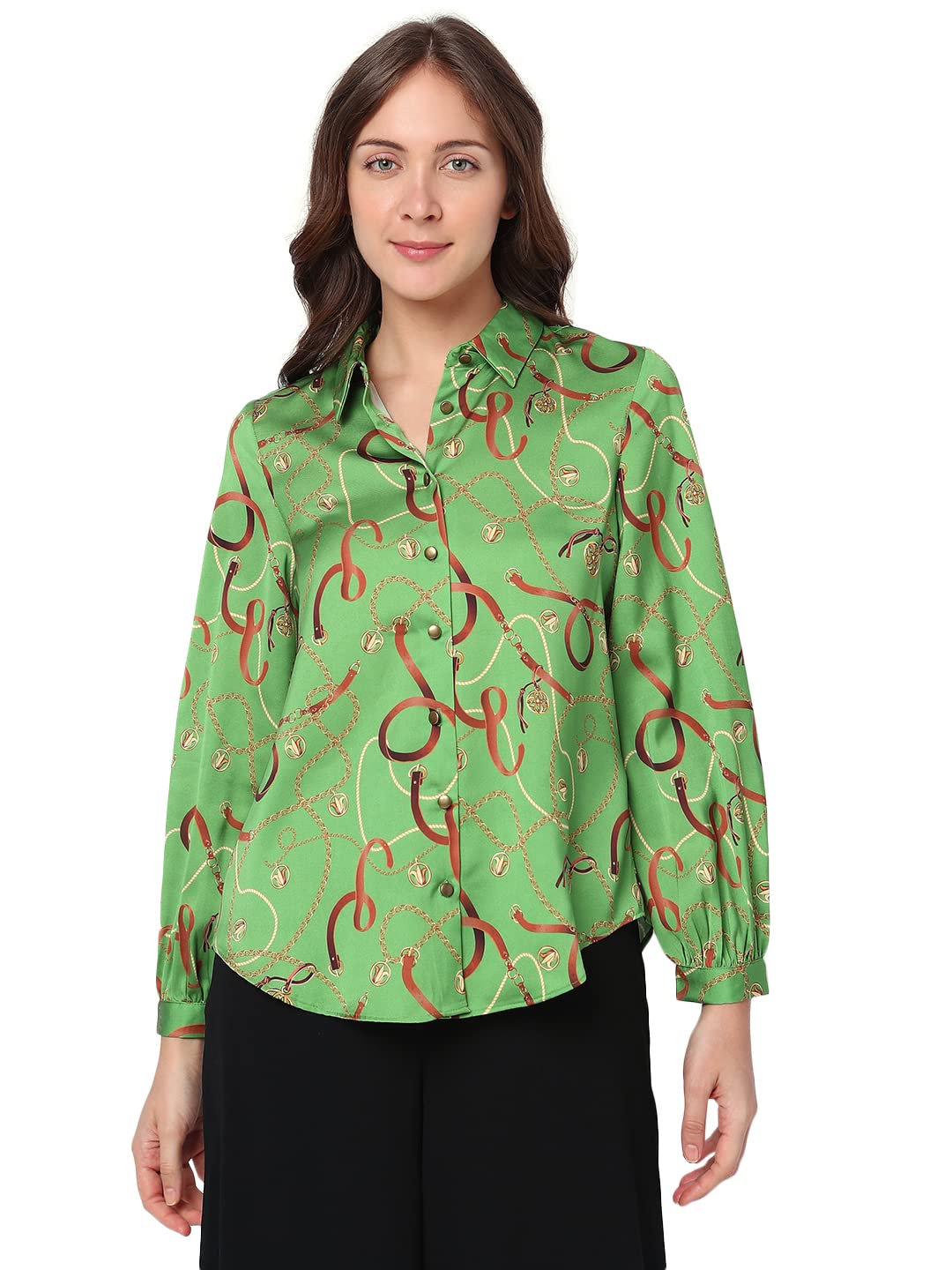 Vero Moda Slim Fit Shirt (262814301_Kelp_S_)