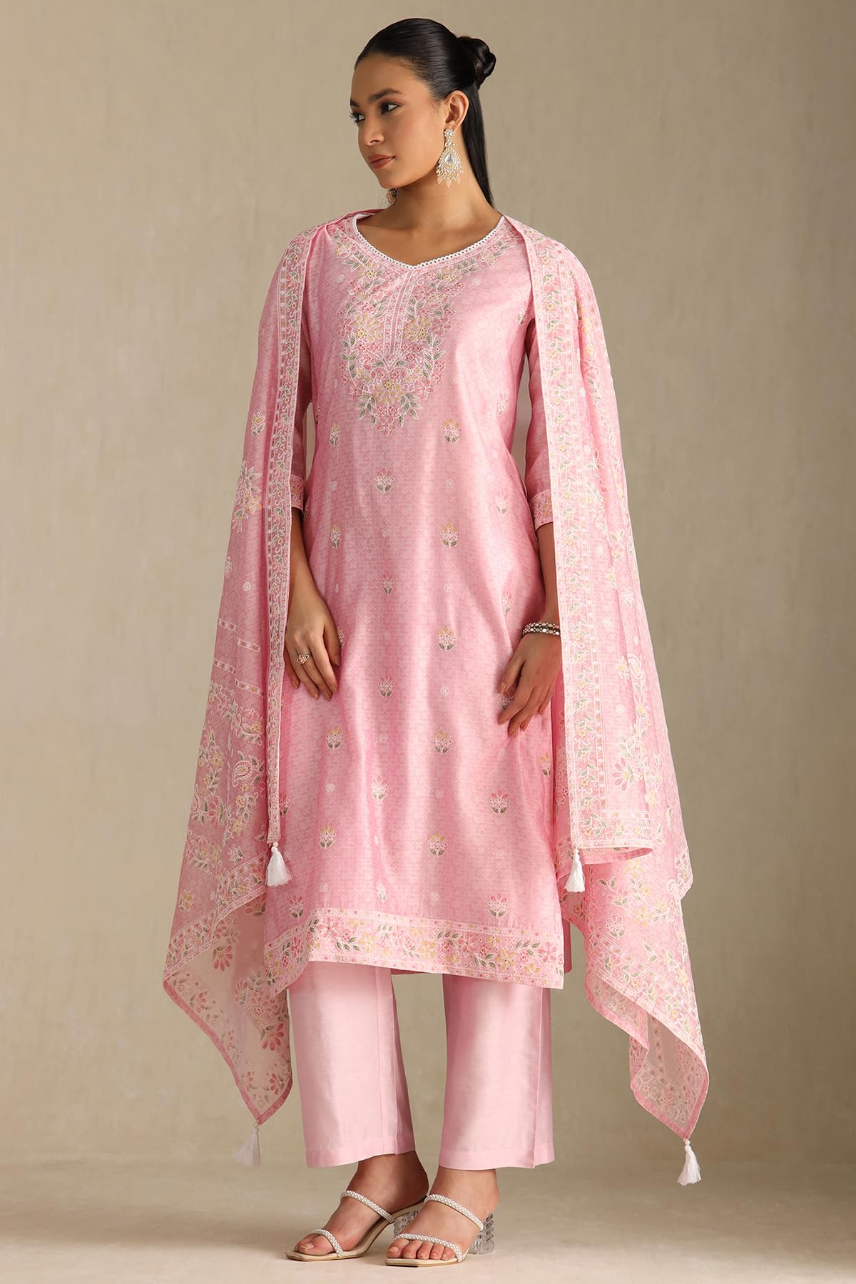 Soch Womens Chanderi Chudidar Set (EWS5CD21999_Pink