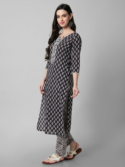 rytras Women's Cotton Printed Kurta with Pant Set