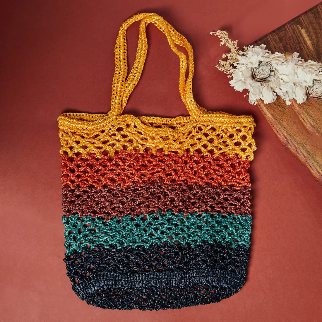 Fabindia Women Multi Jute Tote (28cm x 41cm)