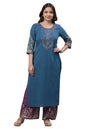 Aurelia Womens Cotton Regular Kurta (24FEA14536-606020_Ink Blue