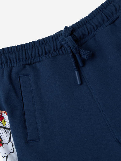 The Souled Store DC: Super Heroes Boys Drawstringed Regular Fit Navy Blue Cotton Joggers (2-8 Yrs)