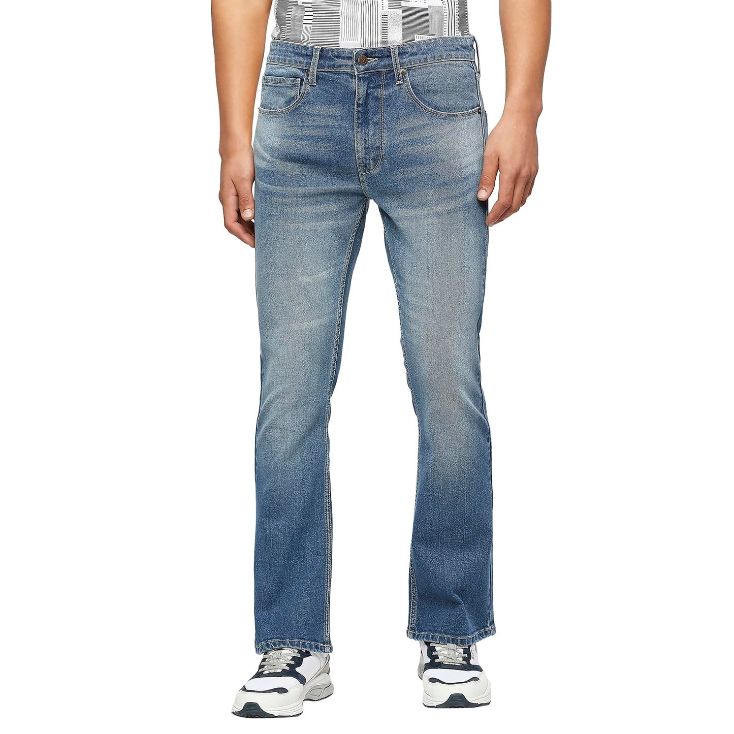 Pepe Jeans MenS Mid Rise Bootcut Fit Jeans Light Used, Blue, 30