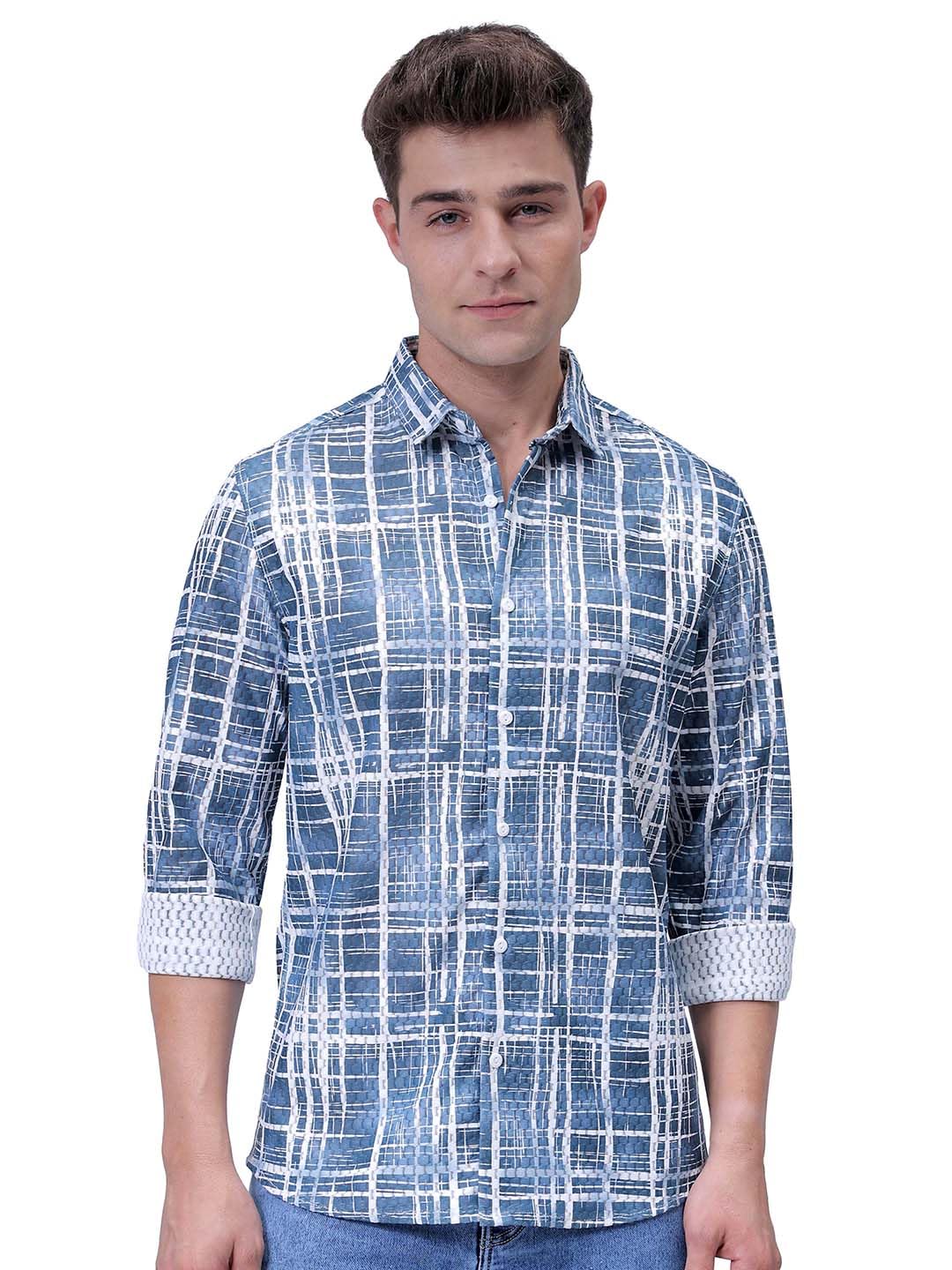 The Indian Garage Co Mens Relaxed Fit Checkered Resort Wear Sweater