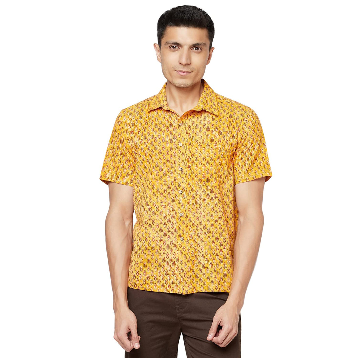 Fabindia MenS Comfort Shirt_Yellow M