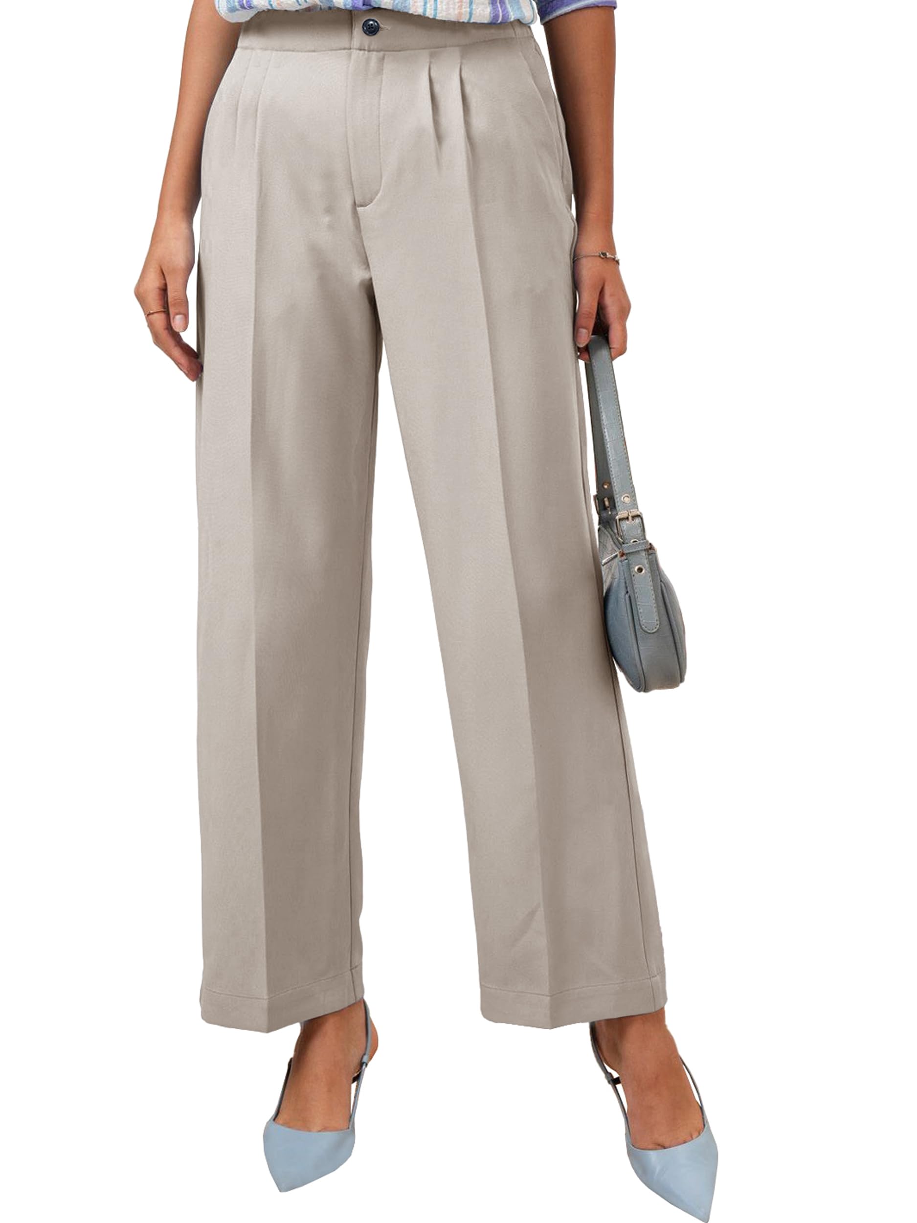 Noble Monk Women Regular Fit Casual Pant| High Waist Trouser | Wide Leg Trousers For Women