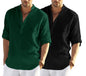 Bellstone MenS Solid Regular Fit Dress Shirt (Kurta800_Combo_Dark Green_Black_Xl