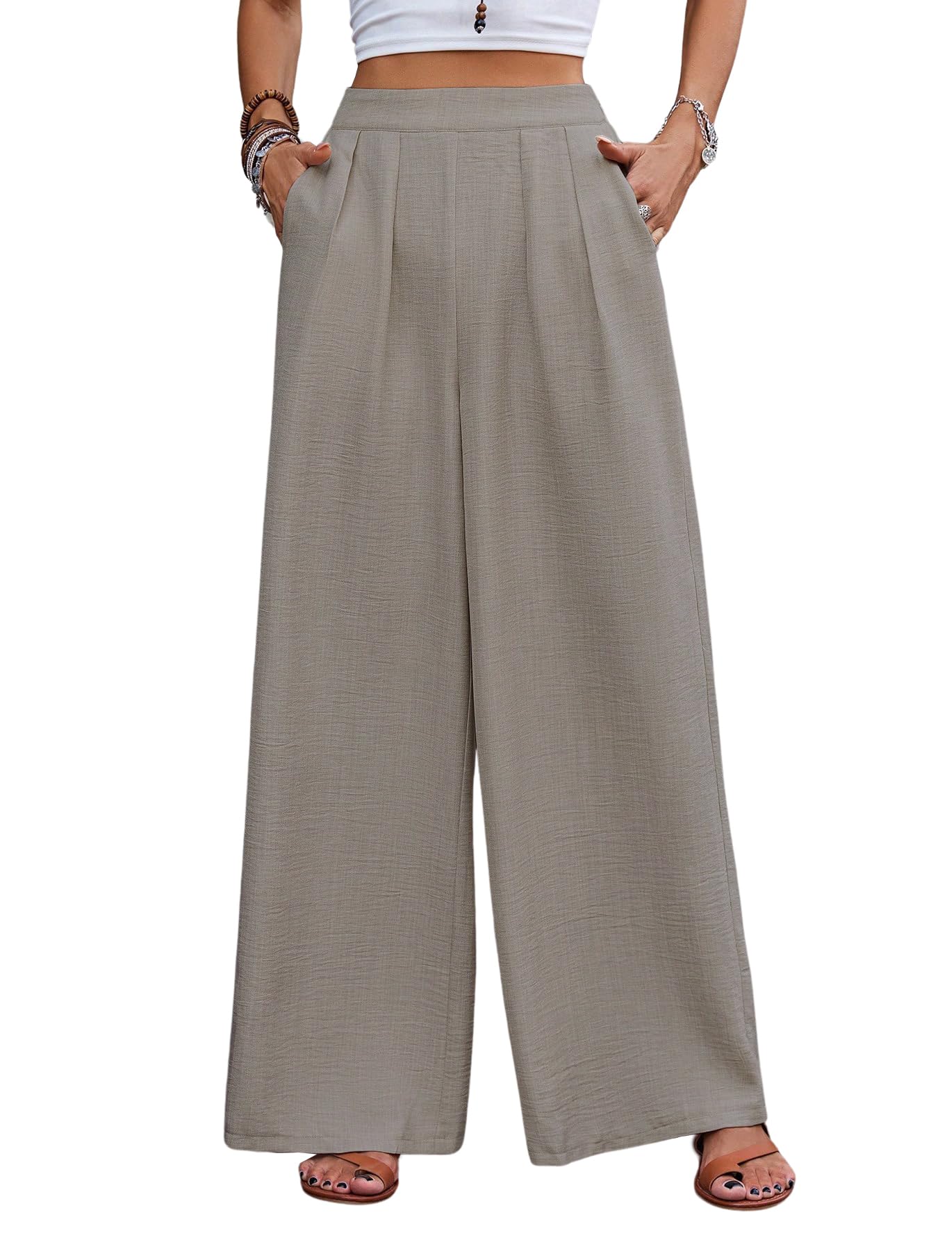TOPLOT Trouser for Women || Loose Fit High-Waist Korean Pants || Formal Trouser for Woman || (Relaxed Fit || Casual) (Pleated-Pa