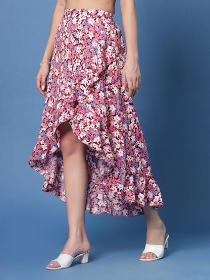 OOMPH! Long Skirts for Women Pink - msk058