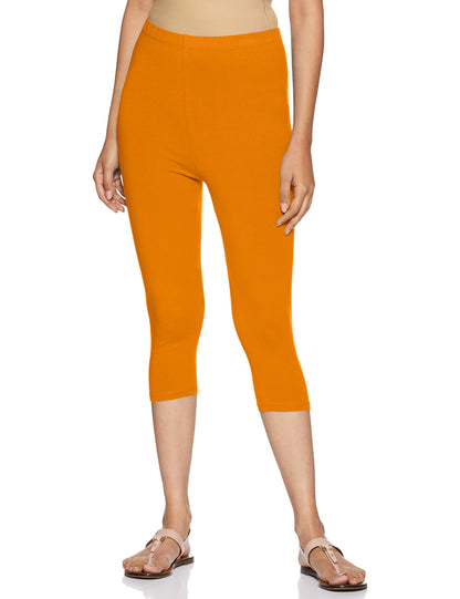 Rupa Softline Capri Leggings For Women Cotton Elastane Ultra Soft Free Size Stretch Fit