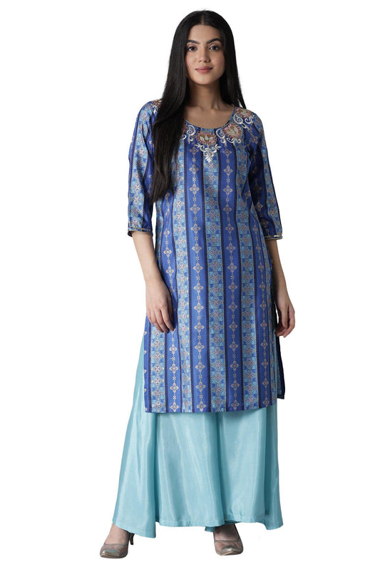 Aurelia Women's Kurta-Semi Flared Plazzo