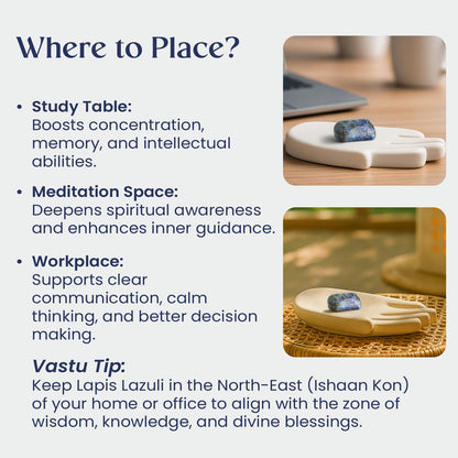 Astrotalk Lapis Lazuli Tumble | Enhances Intuition, Wisdom & Mental Clarity | Awakens Third Eye Chakra for Self-Expression, Peace & Focus | Office Table & Living Room Decor | Gift for Man & Woman