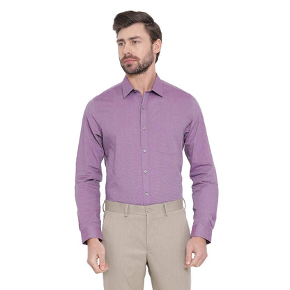 Turtle Men Cotton Purple Slim Fit Solid Shirts