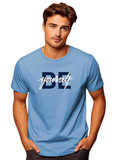 ADRO Men's Solid Regular Fit T-Shirt (RN24-BYO-SK_Sky Blue
