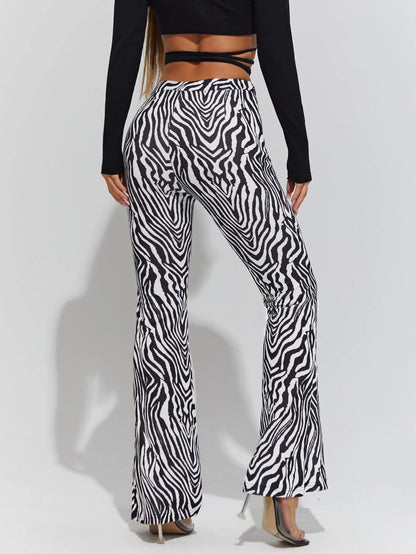 Shasmi Womens & Girls Black Leriya Stripe Print Dress Pants Stretchy Work Slacks Business Casual Office Bell-Bottom/Boot-Cut El